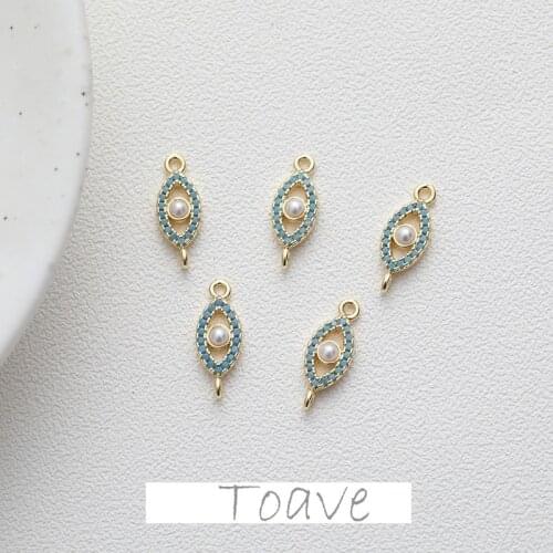 Electroplating real gold color protection horse eye copper edging imitation pearl diy beaded material accessories