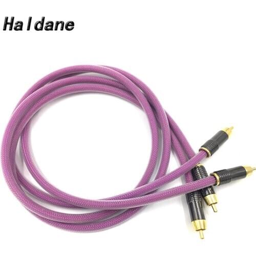 Haldane Pair HIFI type-3 Gold Plated 2RCA Cable High-end 6N OFHC Audio cable HIFI Double RCA Signal Line Rca cable for XLO HTP1