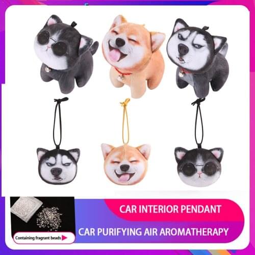 Creative Car Pendant Aromatherapy Cute Doll Hanging 3D Animal Cat Aromatherapy Car Interior Ornaments Purifying Air Aromatherapy