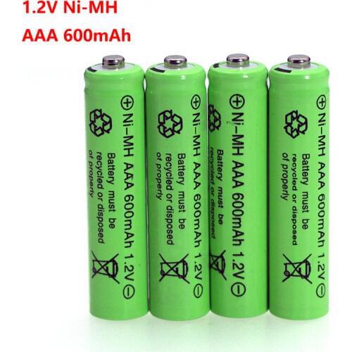 1.2v NI-MH AAA Batteries 600mAh Rechargeable nimh Battery 1.2V Ni-Mh aaa For Electric remote Control car Toy RC ues wholesale