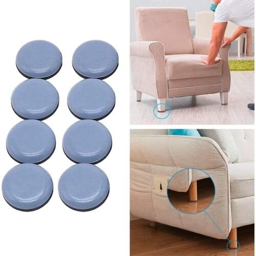 25mm Furniture Glides Self Adhesive Chair Leg PTFE Sliders for Furniture Easy Movers (Round)
