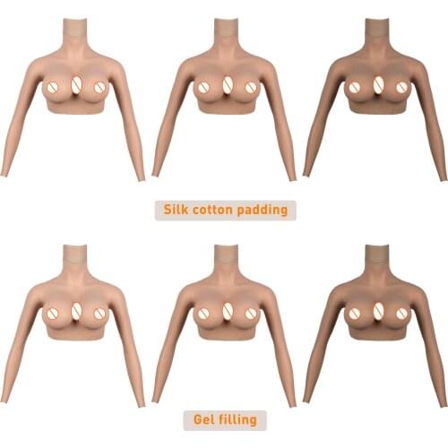 Silicone Breast Forms Realistic Fake Boobs Tits Enhancer Crossdresser Drag Queen Shemale Transgender E Cup Half Bodysuits