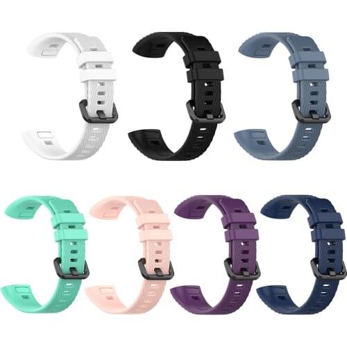 Silicone Sports Watchband Wrist Strap Lightness and Portability No Space Occupy with Buckle for Huawei Band 4 Pro TER-B29S