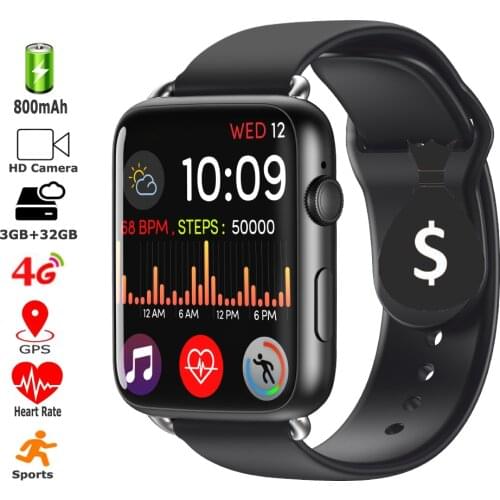 New Smart Watch 1.82'' Full Touch Screen 3GB+32GB GPS WIFI 4G SIM Card HD Camera Video Call Sports HR Tracker Mens Smartwatch