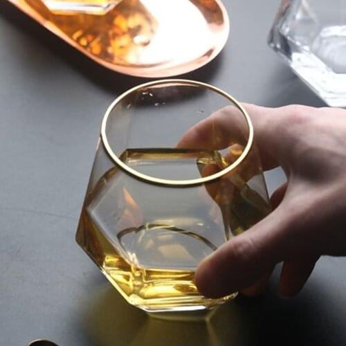 Household Water Cup Whiskey Glass Wine High Temperature Resistance Transparent Whiskey Wine Vodka Bar Club Drinkware 300ml