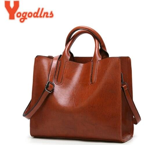 Yogodlns PU Leather Large vintage Women Bag Luxury Designer sac a main solid Color Fashion Shoulder Bag
