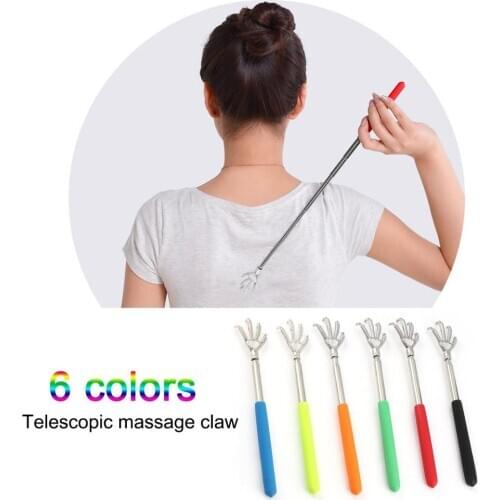 5 Colors Compact Telescopic Claw Stainless Steel Massager Back Scratcher 22-58cm Adjustable Back Scratching Massage Hand Claw
