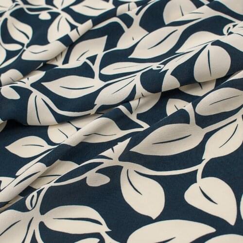 Literary Leaves Cotton Linen Fabric For Dress Tissus Au MÈTre Telas Por Metro Ткань Для Шитья Sewing Tissu Tela Dresses Ткани