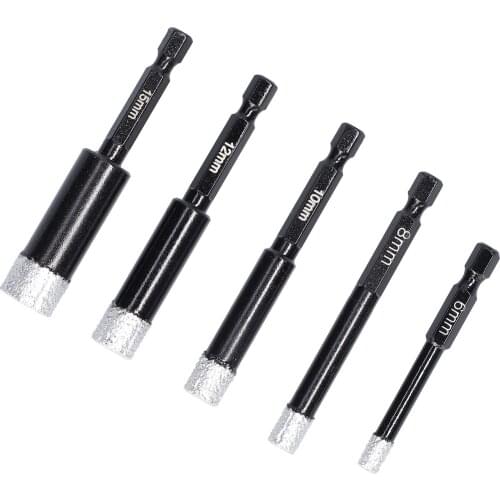 Vaccum Brazed Diamond Dry Drill Bits Hole Drilling Accessory for Granite Marble Ceramic Tile Glass