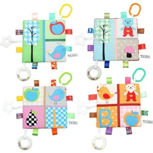 Tear Proof Soft Cloth Baby Books Rustle Sound Baby Quiet Books Infant Early Learning Educational Toys for 0-36 Months Children