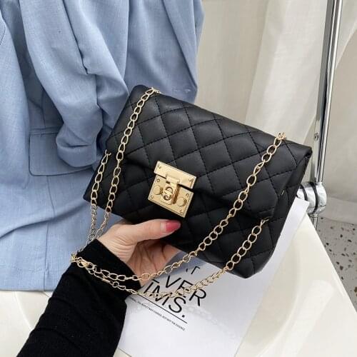 Women Chain PU Leather Shoulder Bag 2021 New Fashion Crossbodybag Female Handbag and Purses With Good Design Smooth zipper bags