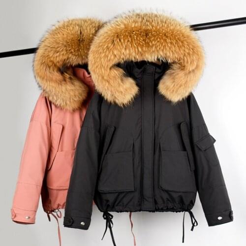 2021 Winter New Arrival Windproof Warm Windbreaker With Detachable Duck Down Liner Females Big Fur Collar Thickness Puffer Coat