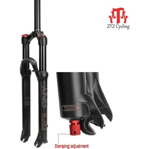 ZTZ 26inch 1/1-8 "Straight Stairer MTB Bicycle Suspension Fork AIR Shock Absorber with Damping Adjustment 100mm Disc Brake