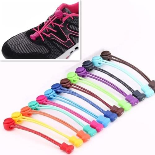 1 Pair Shoelaces Lazy Elastic No Tie Locking Round Shoe Laces For Boys And Girls Quick Locking Shoestrings and round shoelace