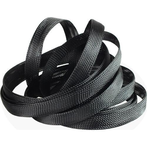 10 meters Agriculture drone 8mm /10mm/12mm telescopic braided hose PET snakeskin net tube wire protection wire black