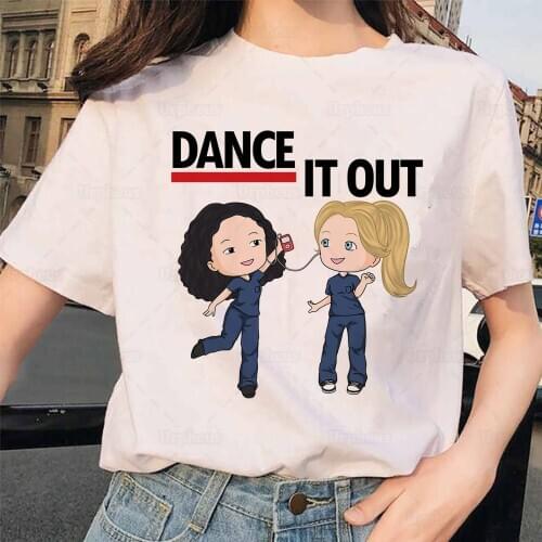100% Cotton Greys Anatomy Tshirt Lets Dance It Out Funny Shirt for Nurse Friend Gift Top Tees