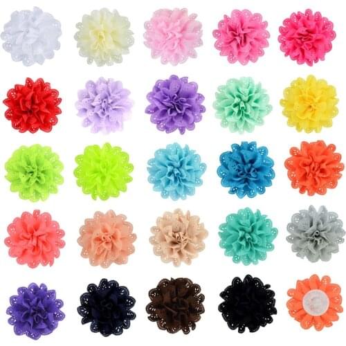 Free ePacket 10cm Hallow Out Fabric Flower for Girls Hair Accessories DIY Flower for Garment Headband Hairpin Decoration