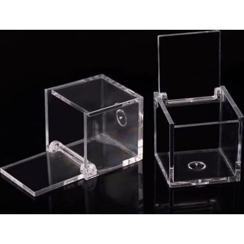 200pcs Food Grade Clear Plastic Square Box Candy Box Flip Transparent Gift Packing Case Wedding Favor Souvenirs SN1005