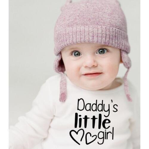 2020 New Newborn Jumpsuits Daddys Little Girl Print Baby Clothing Baby Boy Girl Romper Clothes Long Sleeve Infant Onesie