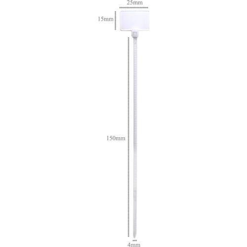 250pcs Nylon Cable Cord Wire Zip Ties Write On Label ID Sticker Marking Mark Tags 4*150mm