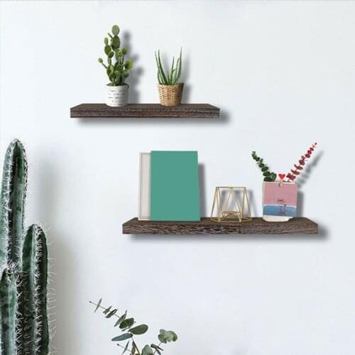 3 Pcs/Set Wood Floating Shelves Wall Hanging Shelf with Invisible Brackets Wall Shelf for Storage and Display