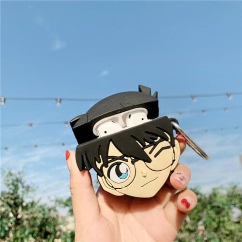 3D Anime Detective Conan Case for AirPods Cute Cover Silicone Bluetooth Earphone Protective Case for Apple Airpods 1 2 Cartoon