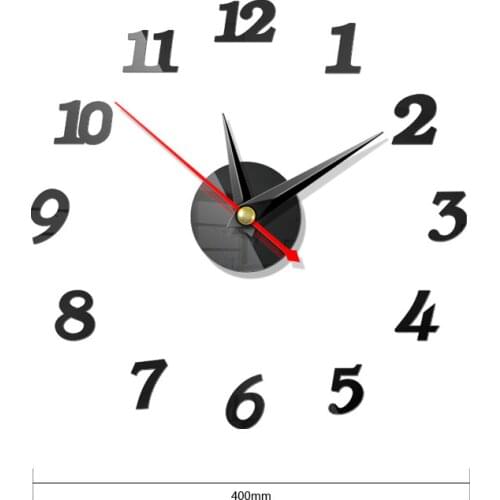 3D Wall Clock Mirror Wall Stickers Removable 4 Color Self-Adhesive Art Decal Wall Clocks Home Decor Living Room Quartz Needle