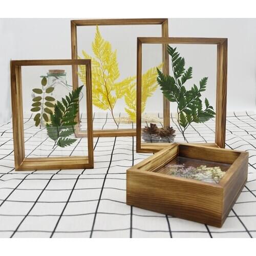 5x7 Wood Picture Frames Double Sided Acrylic Plant Specimen Frame Dried Leaf Flowers Display Table Decoration