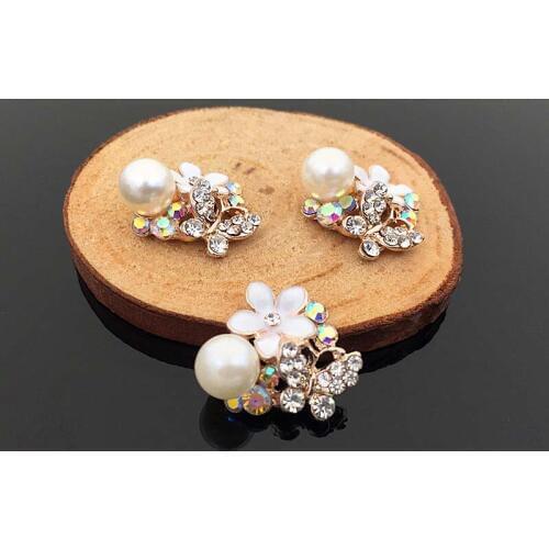 Free Shipping Wholesale 30pcs/lot 18mm Rhinestone Flatback Button For Hair Flower Wedding Invitation HAZH17