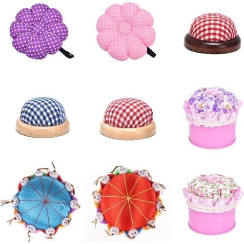 DIY Craft Sewing Supplies Pumpkin Ball Shaped Needle Pin Cushion Wrist Pincushion Wrist Strap Stitch Needlework Sewing Pin Mat
