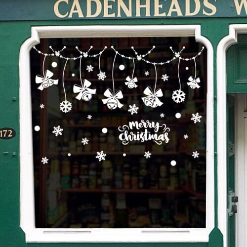 DIY Christmas Wall Sticker Household Room Wall Sticker xmas decoration Bell snowflake arrangement stickers xmas ornament