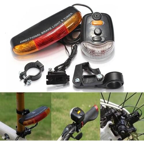 For Cycling Bicycle 3 in 1 Bike Turn Signal Brake Tail 7 LED Light Electric Horn