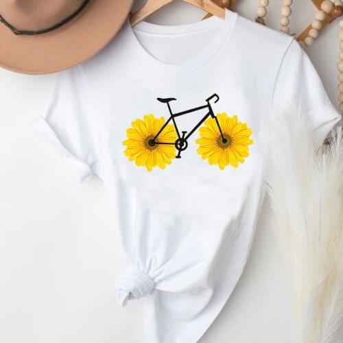 T-shirts Women Sunflower Funny Cartoon Fashion Spring Summer Printing Clothes Graphic Tshirt Top Lady Print Female Tee T-Shirt
