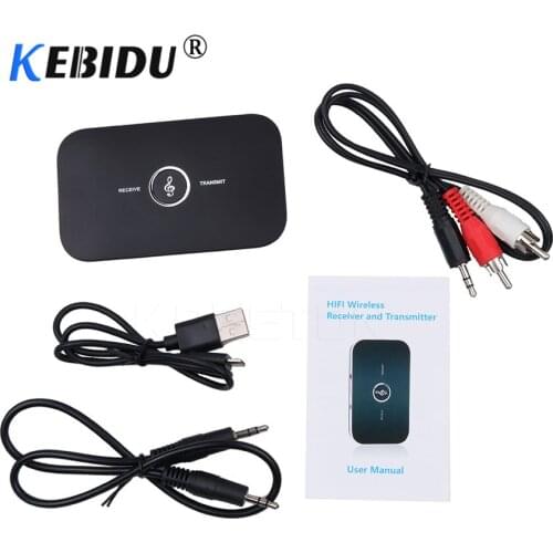 Kebidu 2 in 1 BT4.1 Audio Transmitter Wireless Adapter 3.5mm Bluetooth A2DP Audio Adapter Audio Player Adaptor