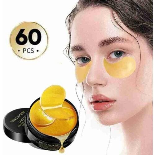 Collagen Moisturizing Eye Masks Gold Treatment Eye Patches 60 pcs Remove Dark Circles Eye Lines Bags Eyes Skincare for Women Men