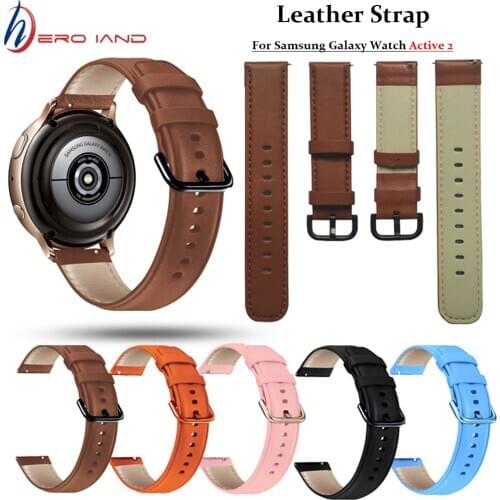 Leather Band For Samsung Galaxy Watch 3 Active 2 44mm 40mm WristBand Strap 20mm Bracelet Watchband for Huami Amazfit GTR 42MM