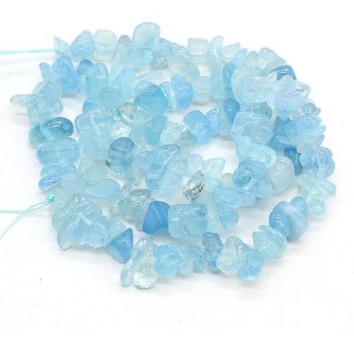 Hot Sale Natural Semi-precious Stone Beads Gravel Aquamarine Chip Loose Beads for Jewelry Making Necklace DIY Bracelet 40cm