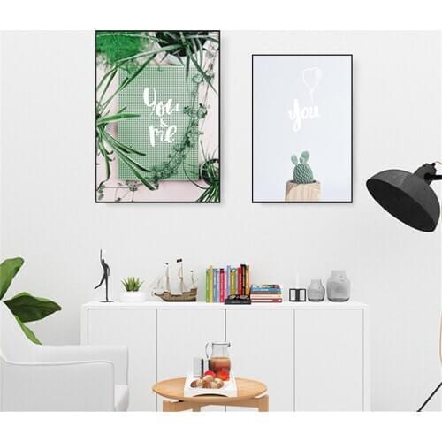 Hot sales Style Green Plants Leaf Horse Posters And Prints Cactus Wall Art Canvas Painting Canvas Prints Home Decoration