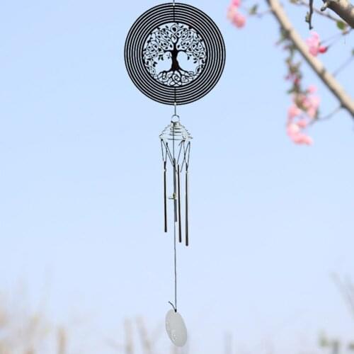 Metal Life Tree Wind Chime Pendant Hanging Drops Home Window Balcony Decoration Window Curtains Pendant Home Decor Gifts