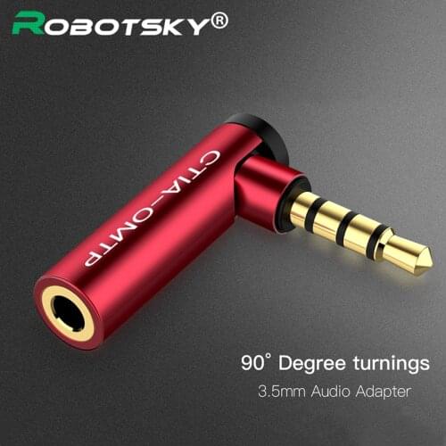 Fashion 3.5mm Male to Female 90 Degree Right Angled Adapter Converter Headphone Audio Microphone Jack Stereo Plug Connector