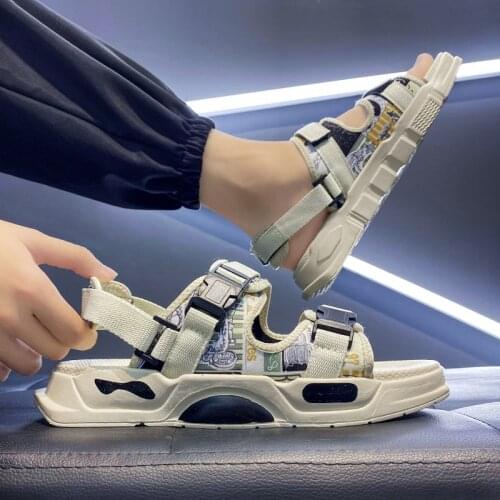 Men Summer Graffiti Animation Sandal Cartoons Double Purpose High Quality Designer Beach Shoes Outdoor Waterproof Creek Slippers