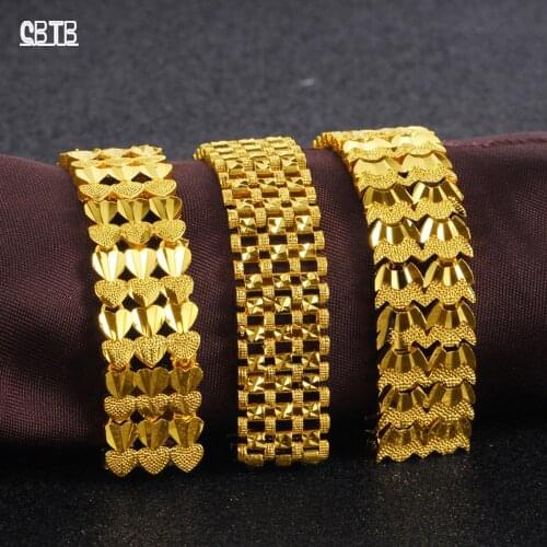 Mens Gold Jewelry European Coins Peach Heart Gold-plated Personality Mens Bracelets Fashion Couple Bracelets Accessories