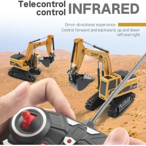 The New 2.4Ghz 5 Channel 1:24 RC Excavator toy RC Engineering Car Alloy and plastic Excavator RTR For kids Christmas gift