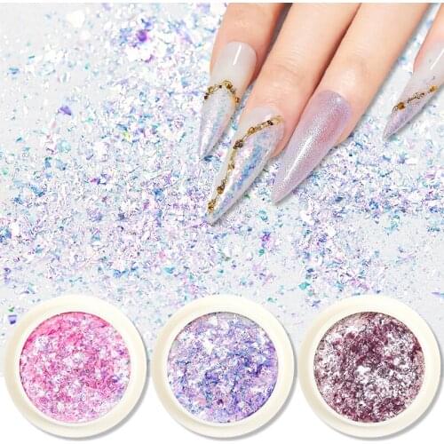 1 Box Nail Sequins Nail Art Sequins Holographic Glitter DIY Chrome Powder Flakes Manicure Paillettes Nails Art Decorations