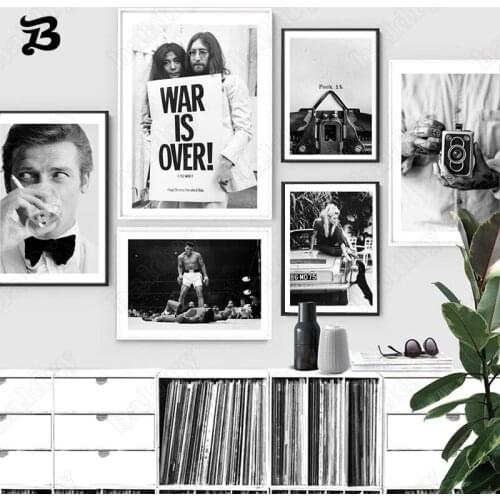 Posters Vintage Black White Wall Art Picture Print Fashion Art Canvas Painting On The Wall Retro Senior for Home Wall Decoration