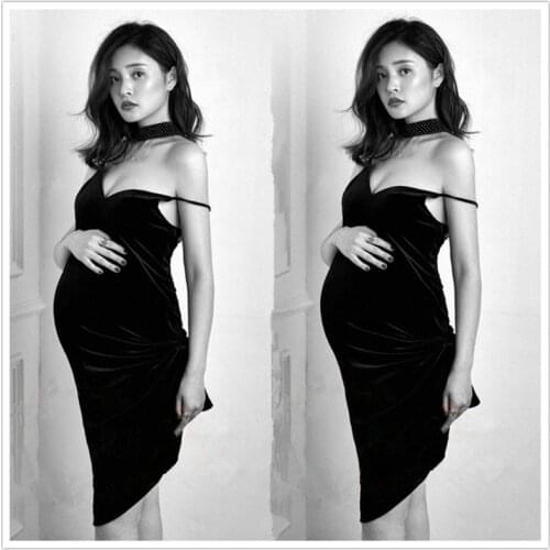 Maternity Dress For Photography Sexy Front Split Pregnancy Dresses For Photo Shooting Pregnancy Maxi Dress