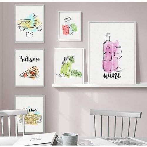 Hand Painted Italy Colosseum Landscape Nordic Posters and Prints Wall Art Canvas Painting Wall Pictures for Living Room Decor