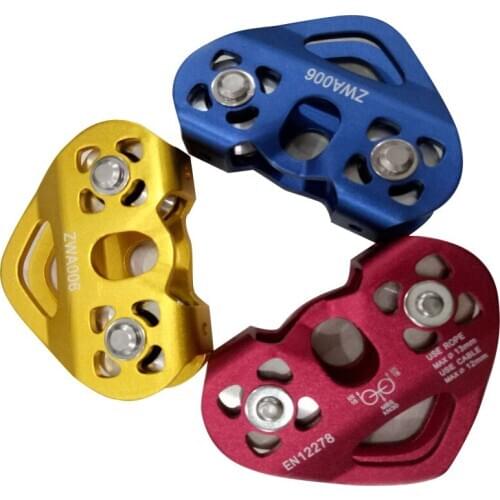 Pulleys Climbing 30KN Fixed Biaxial Dual Pulley Heart Shape Aluminum Alloy Outdoor Rock Mountaineering High Altitude Travel Gear