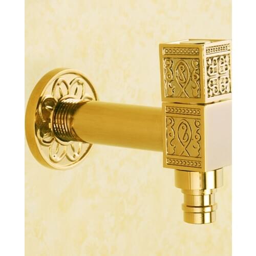 Washing Machine Faucet Wall Mounted Bibcock Gold/Antique/Rose Gold Copper Outdoor Garden Faucet Washing Machine Tap Small Taps