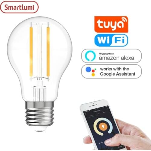 Smartlumi LED Bulbs Filament for Chandelier Lighting Lamp for House Wi-Fi Led Bulb E27 with Remote Smart Control